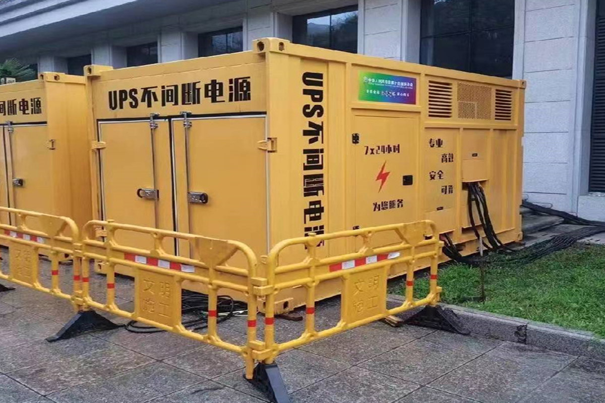 德清发电机租赁施工现场